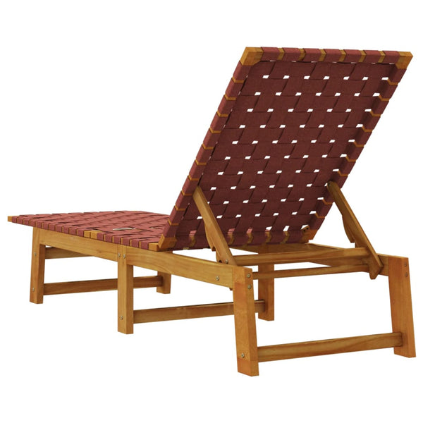 vidaXL Bains de soleil 2 pcs Rouge Bois d'acacia massif et tissu
