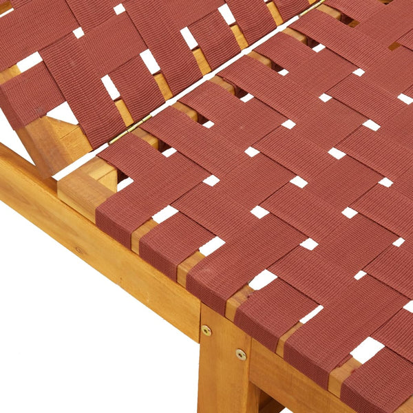 vidaXL Bains de soleil 2 pcs Rouge Bois d'acacia massif et tissu