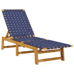 Sonnenliege mit Tisch Dunkelblau Akazie