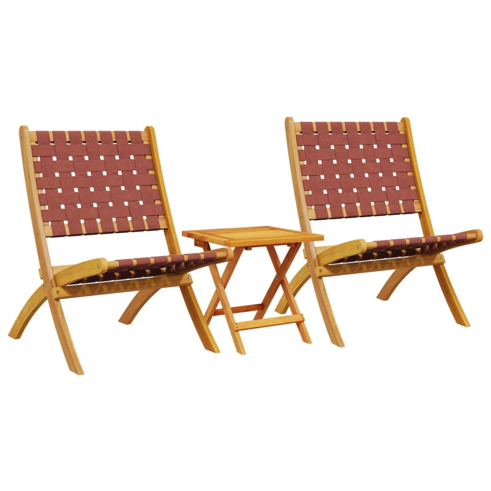 Klappbare Gartenstühle mit Tisch, 2er Set, Akazienholz