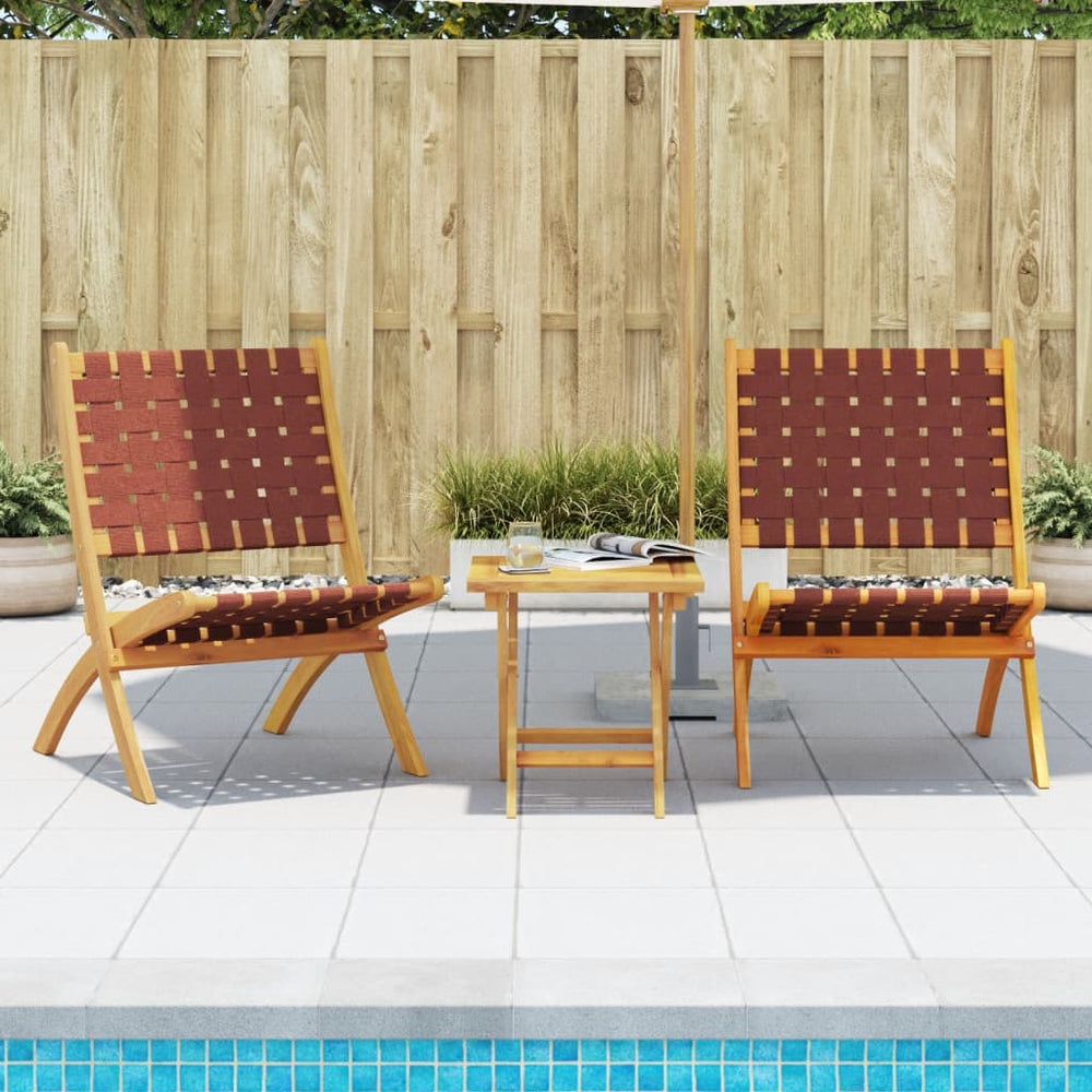 Klappbare Gartenstühle mit Tisch, 2er Set, Akazienholz