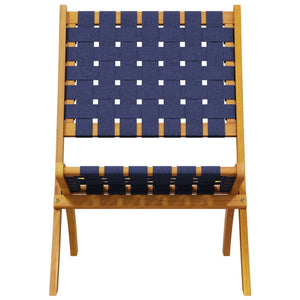 vidaXL Chaises de jardin 2 pcs. Pliables avec table Bleu foncé Bois massif