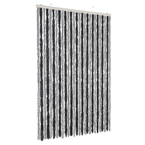 Fliegenvorhang Chenille Grau Schwarz 118x220cm