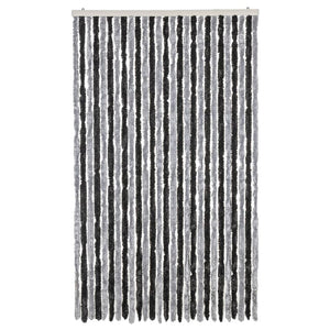 Fliegenvorhang Chenille Grau Schwarz 118x220cm