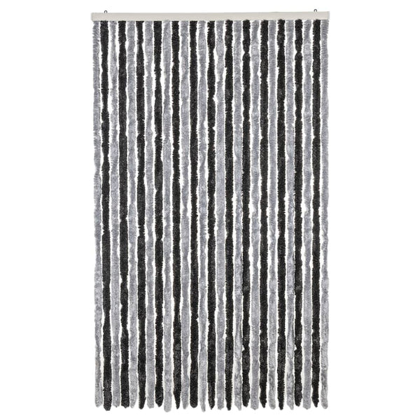 Fliegenvorhang Chenille Grau Schwarz 118x220cm