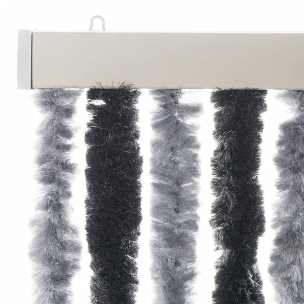 Fliegenvorhang Chenille Grau Schwarz 118x220cm