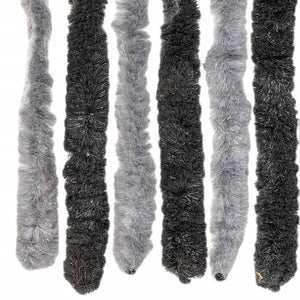 Fliegenvorhang Chenille Grau Schwarz 118x220cm