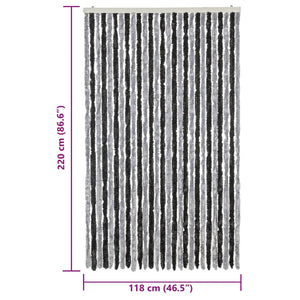 Fliegenvorhang Chenille Grau Schwarz 118x220cm