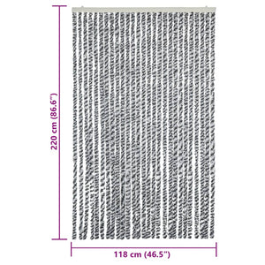 Chenille Fliegenvorhang Grau 118x220cm