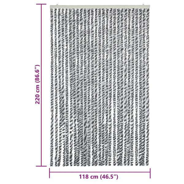 Chenille Fliegenvorhang Grau 118x220cm