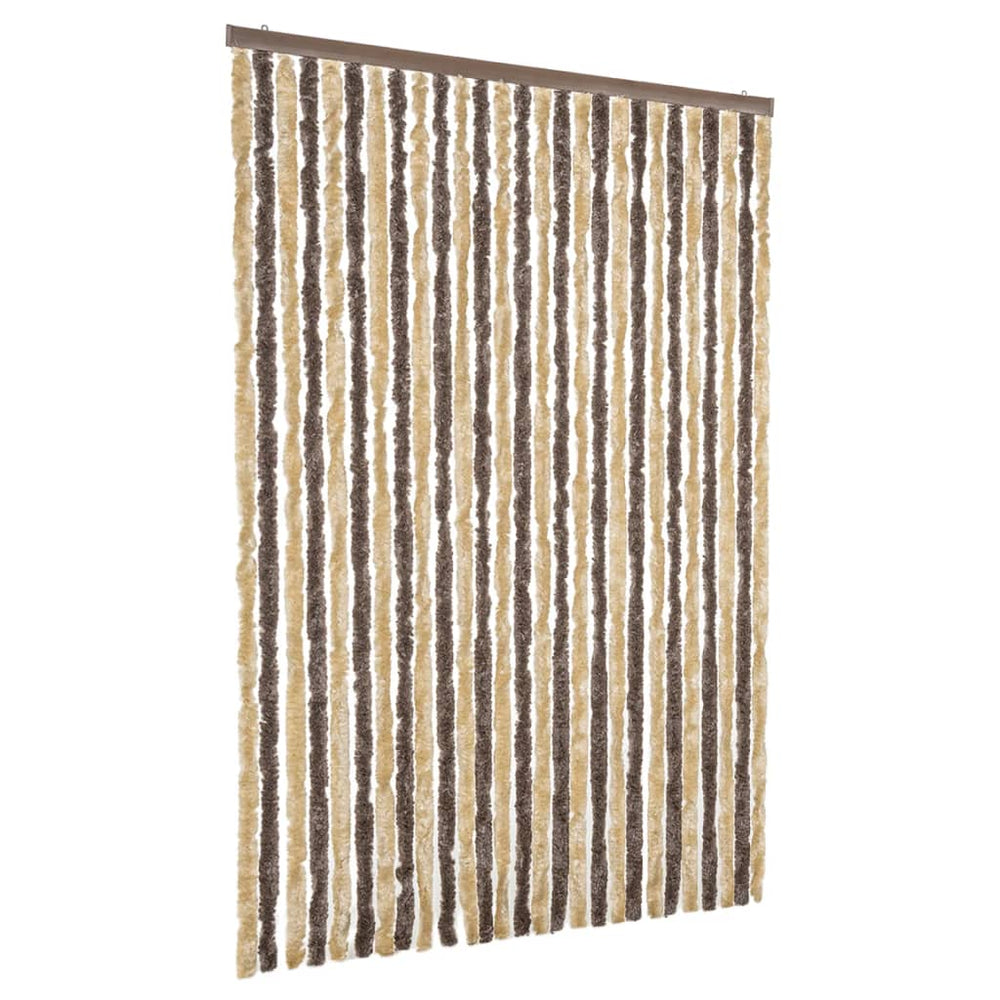Chenille Fliegenvorhang Dunkelbraun Beige 118x220cm