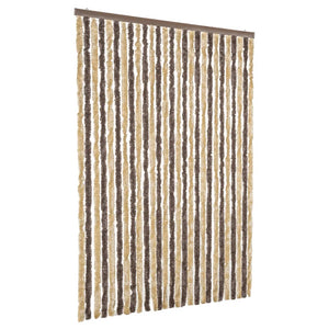 Chenille Fliegenvorhang Dunkelbraun Beige 118x220cm