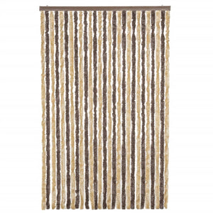 Chenille Fliegenvorhang Dunkelbraun Beige 118x220cm
