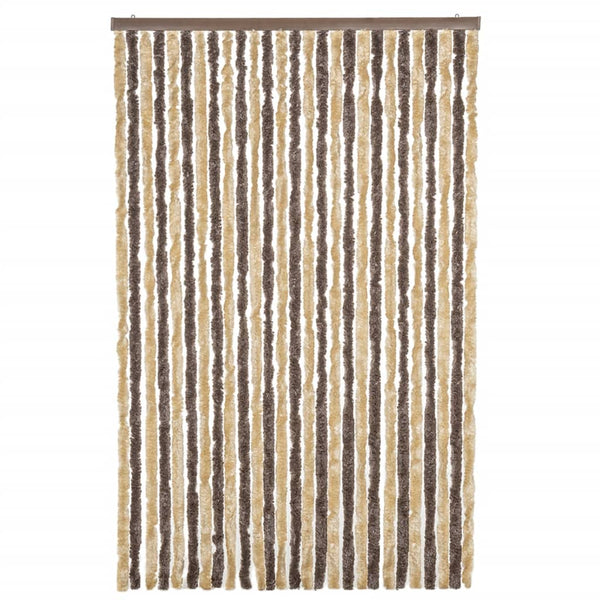 Chenille Fliegenvorhang Dunkelbraun Beige 118x220cm