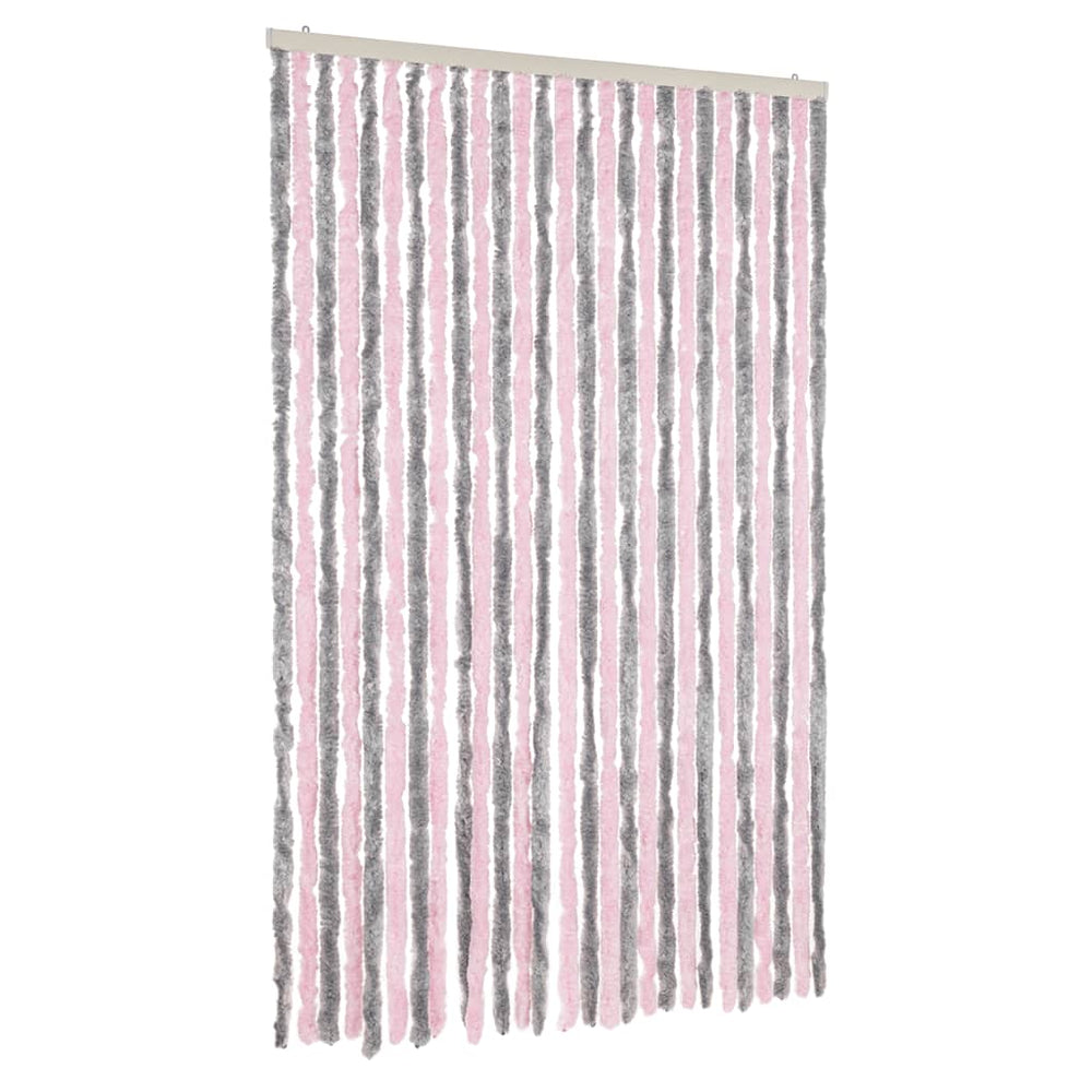 Fliegenvorhang Chenille Silbergrau Rosa 118x220cm