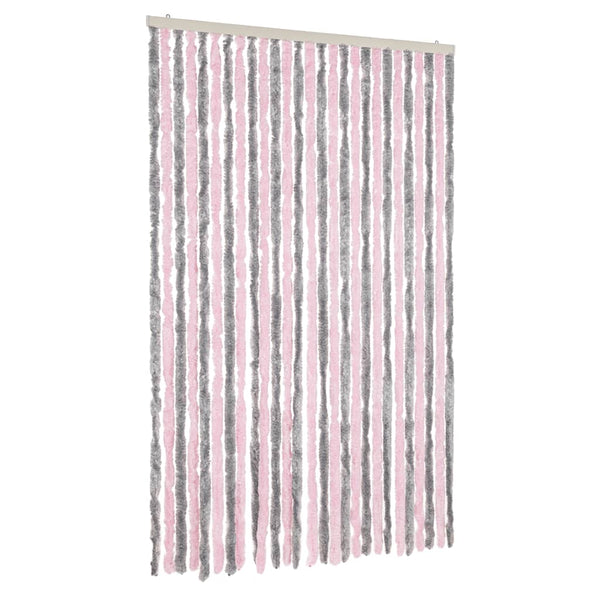 Fliegenvorhang Chenille Silbergrau Rosa 118x220cm