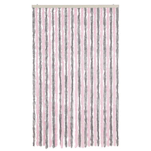 Fliegenvorhang Chenille Silbergrau Rosa 118x220cm