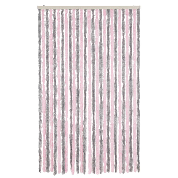 Fliegenvorhang Chenille Silbergrau Rosa 118x220cm