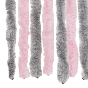 Fliegenvorhang Chenille Silbergrau Rosa 118x220cm