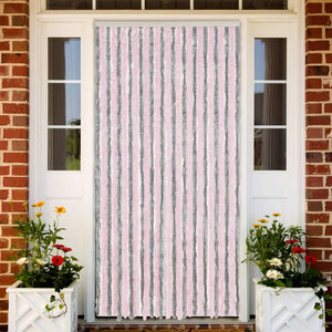 Fliegenvorhang Chenille Silbergrau Rosa 118x220cm