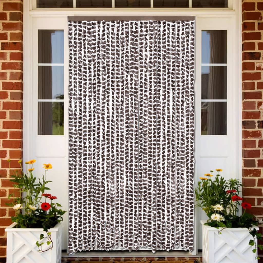 Chenille Fliegenvorhang Braun/Weiß 118x220cm