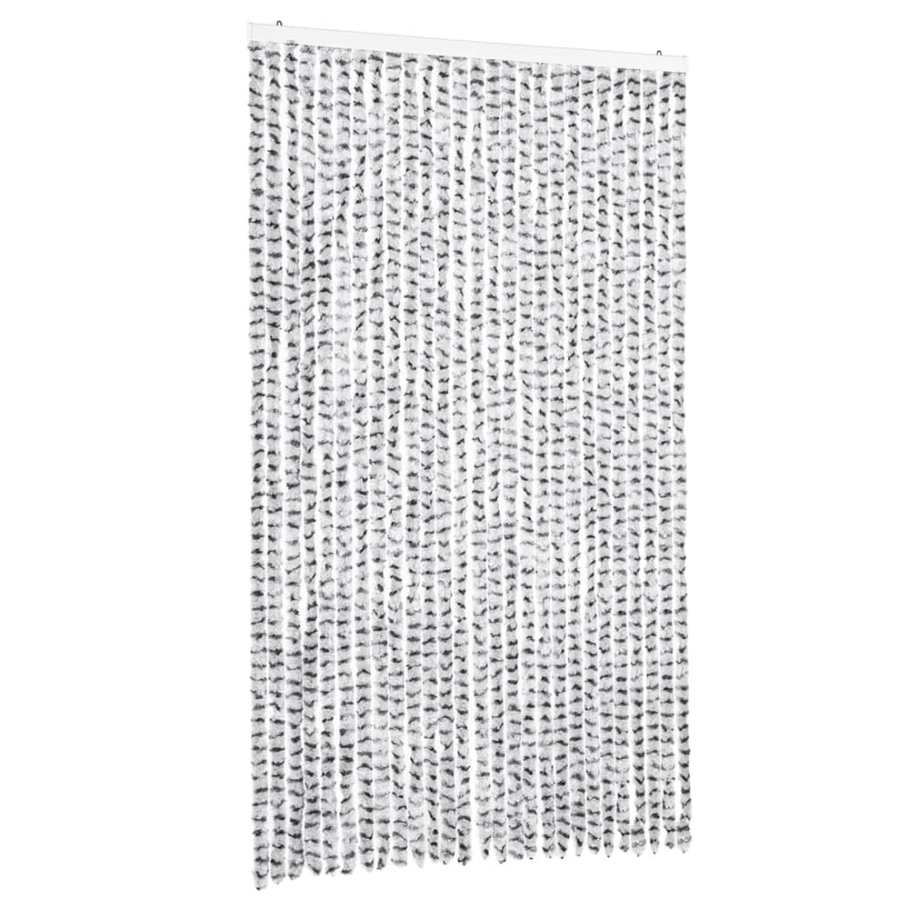Chenille Fliegenvorhang Hellgrau/Dunkelgrau 118x220 cm
