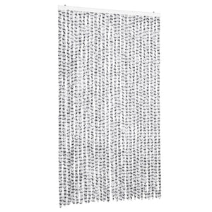 Chenille Fliegenvorhang Hellgrau/Dunkelgrau 118x220 cm