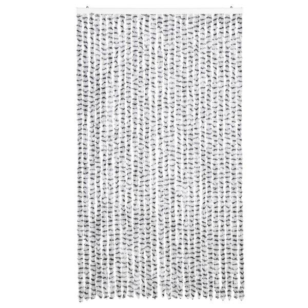 Chenille Fliegenvorhang Hellgrau/Dunkelgrau 118x220 cm
