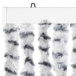 Chenille Fliegenvorhang Hellgrau/Dunkelgrau 118x220 cm