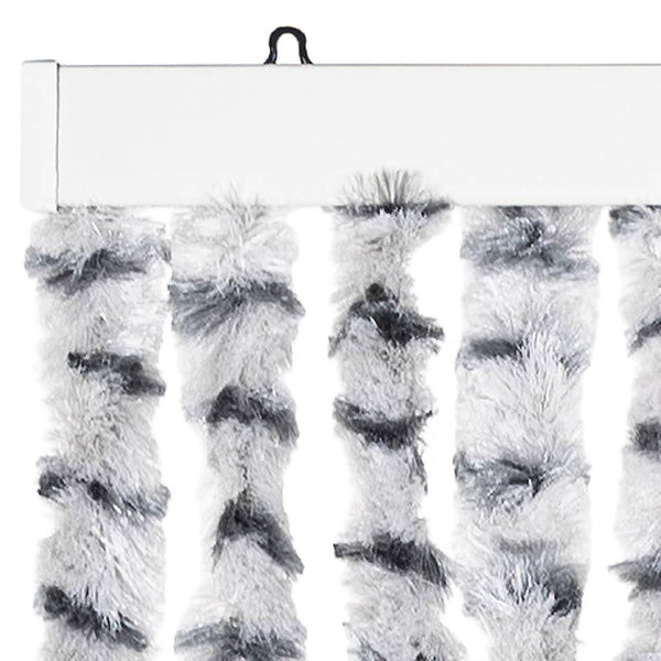 Chenille Fliegenvorhang Hellgrau/Dunkelgrau 118x220 cm