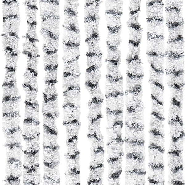 Chenille Fliegenvorhang Hellgrau/Dunkelgrau 118x220 cm