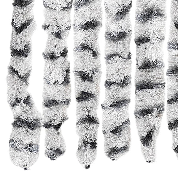 Chenille Fliegenvorhang Hellgrau/Dunkelgrau 118x220 cm