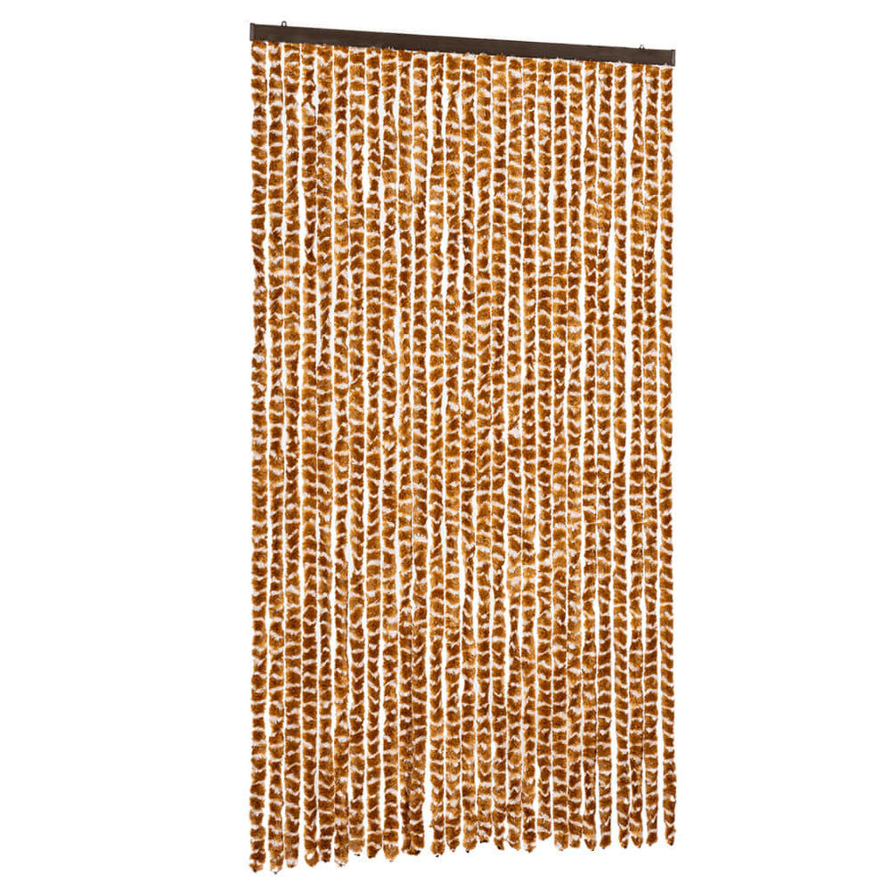 Chenille Fliegenvorhang Ocker/Weiß 118x220cm
