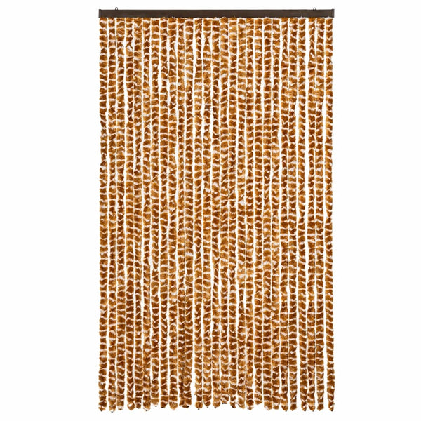 Chenille Fliegenvorhang Ocker/Weiß 118x220cm