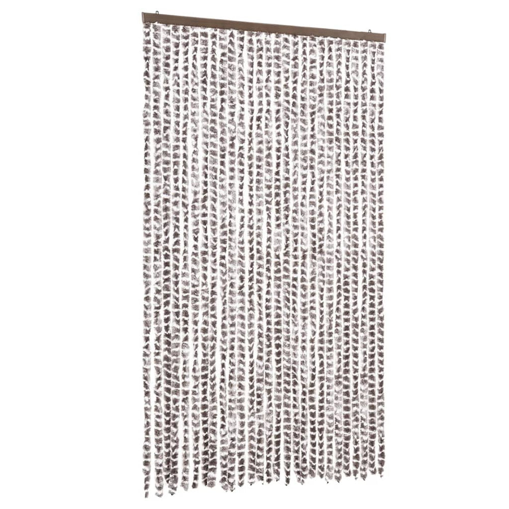 Chenille Fliegenvorhang Taupe/Weiß 118x220cm