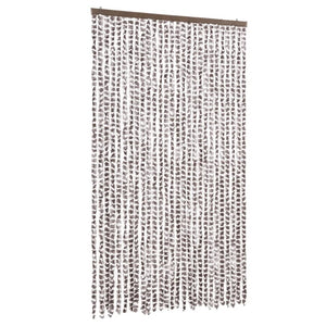 Chenille Fliegenvorhang Taupe/Weiß 118x220cm