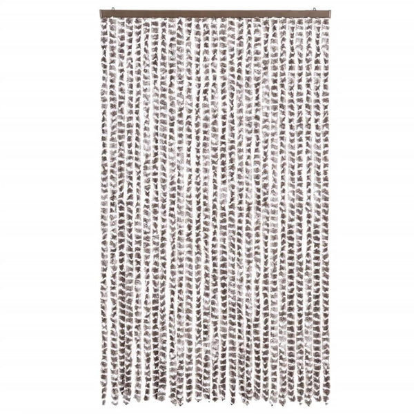 Chenille Fliegenvorhang Taupe/Weiß 118x220cm
