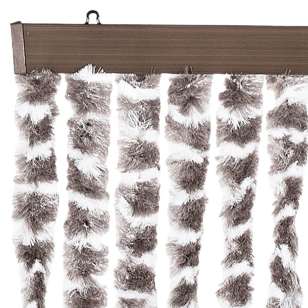Chenille Fliegenvorhang Taupe/Weiß 118x220cm