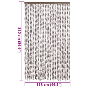 Chenille Fliegenvorhang Taupe/Weiß 118x220cm