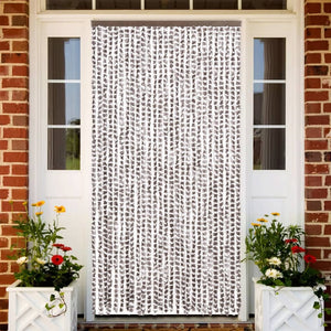 Chenille Fliegenvorhang Taupe/Weiß 118x220cm