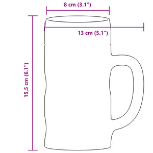 Bierkrüge Glas mit Henkel 500ml, 6er Set