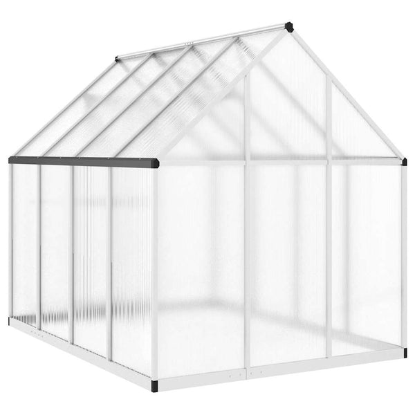 Gewächshaus mit Fundamentrahmen Silber 224x169x195cm