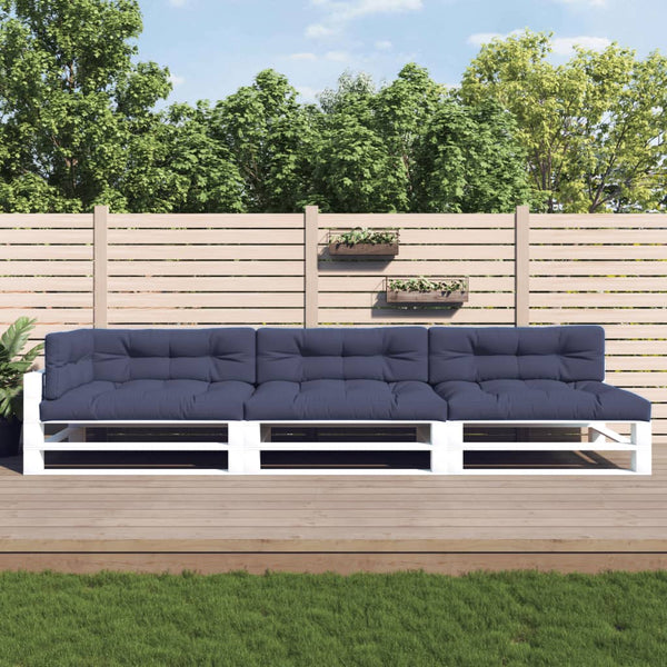 vidaXL Coussins de palette 7 pcs Bleu marine Tissu