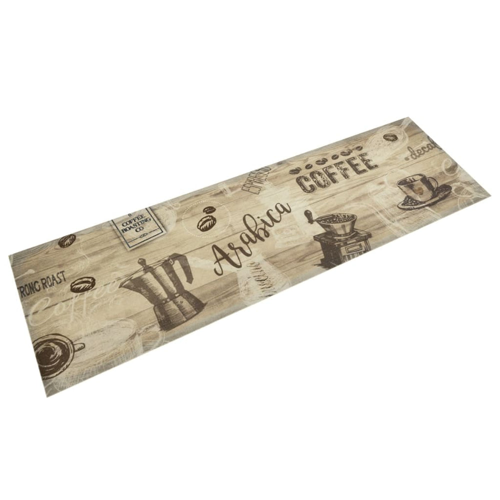 Waschbarer Küchenteppich Kaffee Braun 45x150 cm