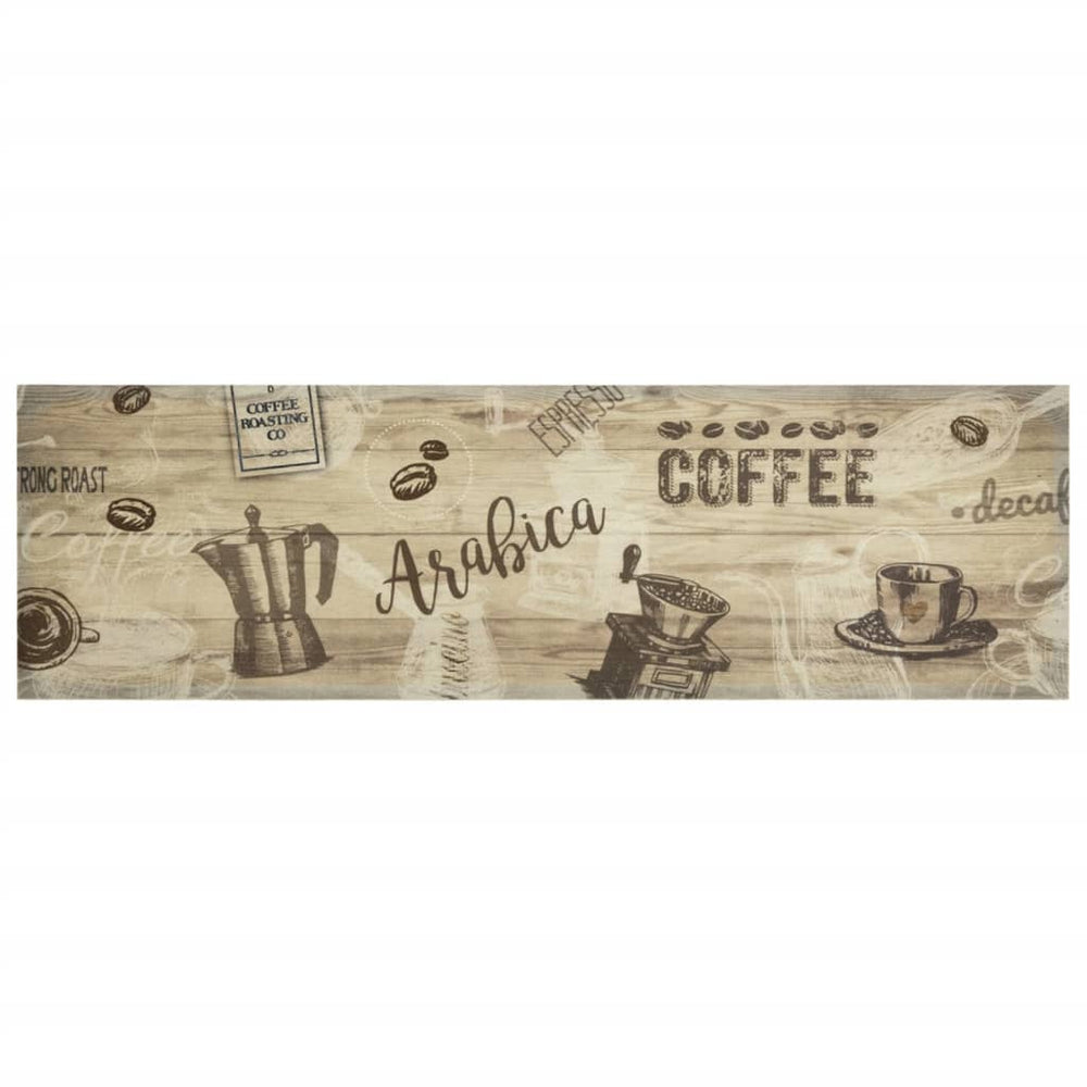Waschbarer Küchenteppich Kaffee Braun 45x150 cm