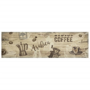Waschbarer Küchenteppich Kaffee Braun 45x150 cm