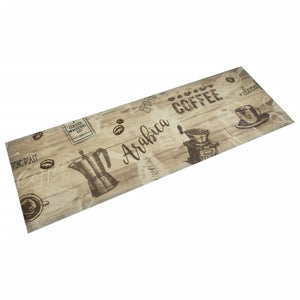 Waschbarer Küchenteppich Kaffee Braun 60x180 cm