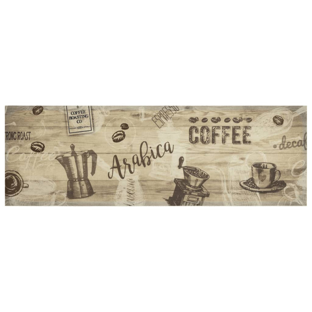Waschbarer Küchenteppich Kaffee Braun 60x180 cm