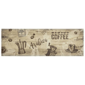 Waschbarer Küchenteppich Kaffee Braun 60x180 cm