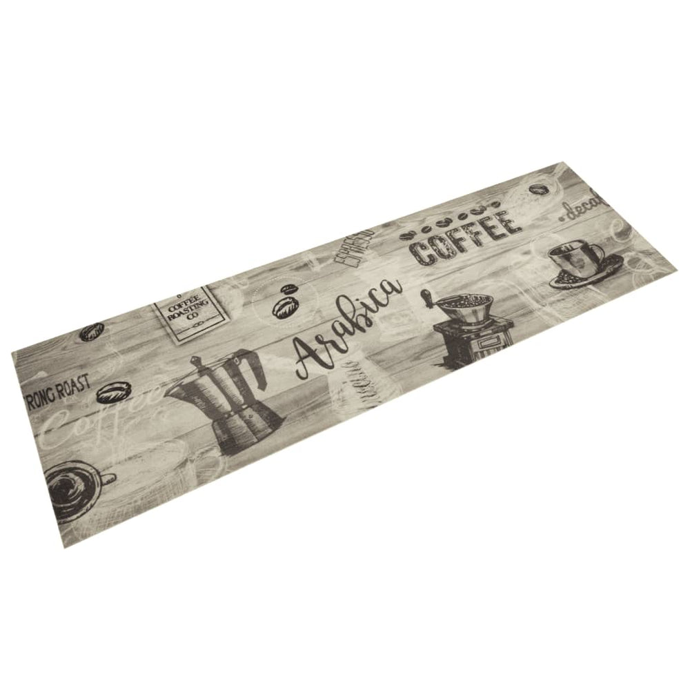 Waschbarer Küchenteppich Kaffee Grau 45x150 cm